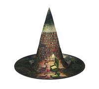 Liulannq Library Bookshelf Book Halloween Christmas Witch Hat, Men'S Funny Party Collocation, Suitable For Setting Off The Festive Atmosphere And Role-Playing, Activities And Performances.