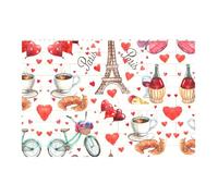 Liulannq Love Paris Tower Coffee Wine Perfume Bicycle Heart Develop Thinking Enlightenment Education Rectangular Building Block Puzzle, Children'S Health Toy