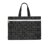 Liulannq Mosaic Black Shadow Canvas File Bags, Office And Business Portable Leisure Handbags, Study Kits, Storage Bags, Super Durable.
