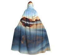 Liulannq Mountain At Sunrise Halloween Unisex Hooded Cloak, Christmas Masquerade Costume, Adult Vampire Witch Costume, Exquisite Accessories.