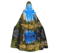 Liulannq Mountain Lakes Halloween Unisex Hooded Cloak, Christmas Masquerade Costume, Adult Vampire Witch Costume, Exquisite Accessories.