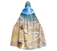 Liulannq Ocean Sea Wave Seashell Halloween Unisex Hooded Cloak, Christmas Masquerade Costume, Adult Vampire Witch Costume, Exquisite Accessories.