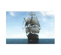 Liulannq Old Sailing Ship Develop Thinking Enlightenment Education Rectangular Building Block Puzzle, Children'S Health Toy