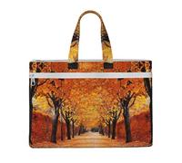 Liulannq Pathway In The Woods Covered Canvas File Bags, Office And Business Portable Leisure Handbags, Study Kits, Storage Bags, Super Durable.