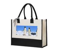 Liulannq Penguin Elegant Women'S Temperament, Canvas Stitching Handbag