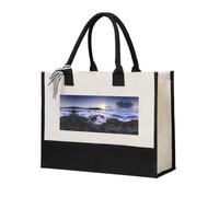 Liulannq Puerto Rico Beach Elegant Women'S Temperament, Canvas Stitching Handbag