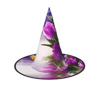 Liulannq Purple Tulip Butterfly Halloween Christmas Witch Hat, Men'S Funny Party Collocation, Suitable For Setting Off The Festive Atmosphere And Role-Playing, Activities And Performances.