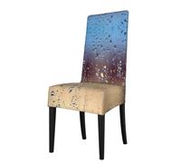 Liulannq Rain Drops On Glass The Protective Sleeve Of Dining Chair With High Elastic Stretch Is Easy To Disassemble, Which Is Suitable For Home Use And Hotel Business, Universal And Easy To Clean.