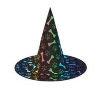 Liulannq Rainbow Dog Cat Paw Halloween Christmas Witch Hat, Men'S Funny Party Collocation, Suitable For Setting Off The Festive Atmosphere And Role-Playing, Activities And Performances.