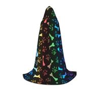 Liulannq Rainbow Dog Cat Paw Unisex Hooded Colorful Cloak Cloak, Devil Witch Costume Halloween Robe Accessories, Performance Costumes