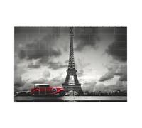 Liulannq Red Car In Front Of The Eiffel Tower Develop Thinking Enlightenment Education Rectangular Building Block Puzzle, Children'S Health Toy