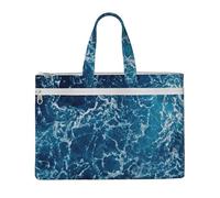 Liulannq Sea Seen From The Top Canvas File Bags, Office And Business Portable Leisure Handbags, Study Kits, Storage Bags, Super Durable.