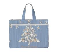 Liulannq Seashell Christmas Canvas File Bags, Office And Business Portable Leisure Handbags, Study Kits, Storage Bags, Super Durable.