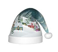 Liulannq Snow Covered Village Town Children'S Gorgeous Colorful Plush Christmas Hat, Suitable For All Kinds Of Clothing, Performance Accessories. Including A Hat.