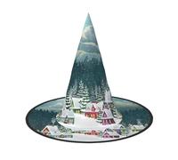 Liulannq Snow Covered Village Town Halloween Christmas Witch Hat, Men'S Funny Party Collocation, Suitable For Setting Off The Festive Atmosphere And Role-Playing, Activities And Performances.