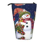 Liulannq Snowman Squirrel Owl Environmental Protection Tasteless Retractable Pencil Case, Suitable for Boys Or Girls Stationery Bag, Personalized Pen Holder, Suitable for Students and Office Use.