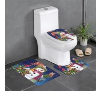 Liulannq Snowman Squirrel Owl Flannel Non-Slip Mat Set Of Three, Soft And Skin-Friendly, Absorbent And Non-Slip, Easy To Take Care Of.Enjoy Every Second Of Warmth.