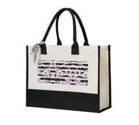 Liulannq Striped Flower Butterfly Elegant Women'S Temperament, Canvas Stitching Handbag