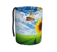 Liulannq Sunflower Butterfly Car Trash Can