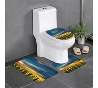 Liulannq Sunflower Field Flannel Non-Slip Mat Set Of Three, Soft And Skin-Friendly, Absorbent And Non-Slip, Easy To Take Care Of.Enjoy Every Second Of Warmth.