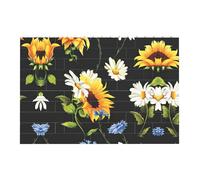 Liulannq Sunflowers Chamomile Develop Thinking Enlightenment Education Rectangular Building Block Puzzle, Children'S Health Toy