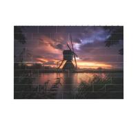 Liulannq Sunset Windmill Develop Thinking Enlightenment Education Rectangular Building Block Puzzle, Children'S Health Toy