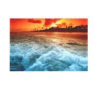 Liulannq The Beach Sunset Develop Thinking Enlightenment Education Rectangular Building Block Puzzle, Children'S Health Toy