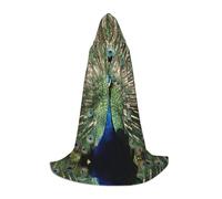 Liulannq The Peacock Unisex Hooded Colorful Cloak Cloak, Devil Witch Costume Halloween Robe Accessories, Performance Costumes