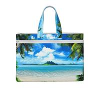 Liulannq The Sea Canvas File Bags, Office And Business Portable Leisure Handbags, Study Kits, Storage Bags, Super Durable.