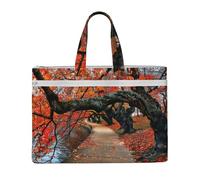 Liulannq Tree In The Fall Canvas File Bags, Office And Business Portable Leisure Handbags, Study Kits, Storage Bags, Super Durable.