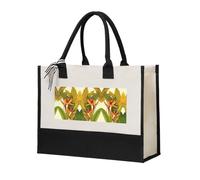 Liulannq Tropical Bird Of Paradise Elegant Women'S Temperament, Canvas Stitching Handbag