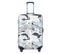 Liulannq Turtle Octopus Pattern Ocean Theme High Elastic Eye-Catching Suitcase Protective Cover, Which Decorates and Protects Your Suitcase from Dust and Scratches.