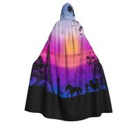 Liulannq Valentine Paris Eiffel Tower Romantic Couple Carriage Sunset Halloween Unisex Hooded Cloak, Christmas Masquerade Costume, Adult Vampire Witch Costume, Exquisite Accessories.