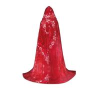 Liulannq Valentine'S Day Red Heart Flower Unisex Hooded Colorful Cloak Cloak, Devil Witch Costume Halloween Robe Accessories, Performance Costumes