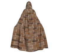 Liulannq Wall Tile Floor Halloween Unisex Hooded Cloak, Christmas Masquerade Costume, Adult Vampire Witch Costume, Exquisite Accessories.