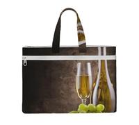Liulannq Wine Cup Canvas File Bags, Office And Business Portable Leisure Handbags, Study Kits, Storage Bags, Super Durable.