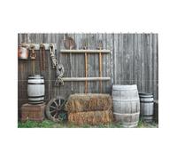 Liulannq Wooden Barn Countryside Develop Thinking Enlightenment Education Rectangular Building Block Puzzle, Children'S Health Toy