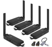 LIULANZ Wireless HDMI 4 Receiver and Transmitter USB-C Extender Kit,Plug & Play 165FT Portable 2.4G/5G Wirelessly Simultaneous Expansion for Multiple Screens from Laptop and Camera to TVs,Projectors