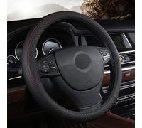 LIULAOGEN Tailored Steering Wheel Cover for Citroen Dispatch 2007-2016,Leather Steering Wheel Cover,Soft non-slip Breathable Steering Wheel Cover Accessories, A-Black
