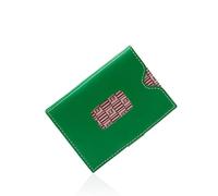 LIULIHUA LLH Mens TRIFOLD Wallet | RFID Blocking Mens Leather Wallet | Double Bill Compartment | Nappa Full Grain Leather（Emerald Green Plaid）