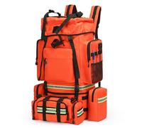 LIULIQ First Aid Kit Trolley Empty, Waterproof Multi-Pocket Medical Backpack with 3 Activity Packs, Adjustable Length, Nighttime Reflective Strip Design for Preppers Professionals, Outdoorsman