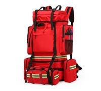 LIULIQ First Aid Kit Trolley Empty, Waterproof Multi-Pocket Medical Backpack with 3 Activity Packs, Adjustable Length, Nighttime Reflective Strip Design for Preppers Professionals, Outdoorsman