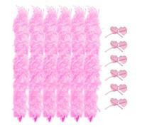 LIULIUBTY Colored Feathers 6 Pcs Flapper Colorful Feather Boas 6.6ft for Party with Frameless Sunglasses Party Favor Carnival