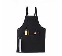 LiuliuBull Denim Barbecue Apron Adjustable Cross Back Straps Multifunctional Large Pocket Working Clothes For Chef Tattoo Artists