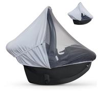 liuliuby 2 in 1 Car Seat Cover - Baby Carseat Canopy with Privacy Sun Shade & Bug Net for Newborn & Infant - Protects Babies from UV Rays, Mosquito & Insect - Carrier Covers for Boys & Girls (Gray)