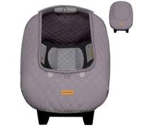 liuliuby Car Seat Weather Shield - Quilted Winter Cover with Clear Window for Infant Carseat - Keeps Baby Warm & Protected in Cold Weather - Carrier Bunting Bag/Blanket for Babies & Newborns (Gray)