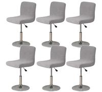 LIULIWEIFA Bar Stool Chair Covers Low Back Chair Slipcovers Stretch Modern Kitchen Dining Room Swivel Chair Covers Chair Protector for Bar Office Dining Chair,Gray,6pcs