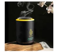 LIULIWEIFA Electric Incense Burner,Portable USB Rechargeable Aroma Diffuser with 7 Colors LED Lights, Arabian Bakhoor Burner Electric Arabic Incense Holder Muslim Home Decoration,Black