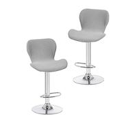 LIULIWEIFA Light gray,2 pcs,Stretch Bar Stool Chair Covers Kitchen Swivel Stools Slipcovers Curved Short Back Chair Covers Chair Protector Covers for Counter Bar Office Pub Kitchen Hotel