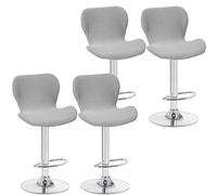 LIULIWEIFA Light gray,4 pcs,Stretch Bar Stool Chair Covers Kitchen Swivel Stools Slipcovers Curved Short Back Chair Covers Chair Protector Covers for Counter Bar Office Pub Kitchen Hotel